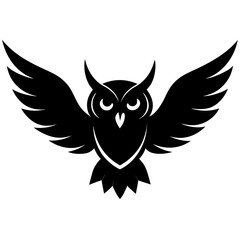 Obraz premium Abstract Owl Logo Vector Sharp Line Silhouette for Tattoo Art, Emblem, and Sticker Design