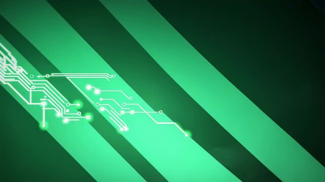 Abstract green tech background with glowing circuit board design