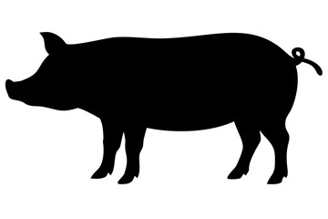 Berkshire Pig Silhouette animal farm animal