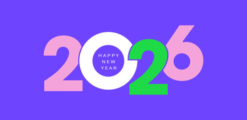 2026 logo concept for calendar, poster, flyer, banner. Modern design for calendar, invitations, greeting cards. Set of new year logo text design. stock illustration	
