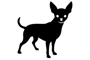Chihuahua dog silhouette on white background animal
