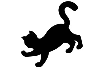 Cat begging on hind legs silhouette standing