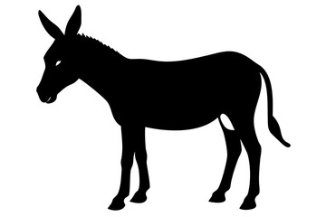 Donkey silhouette with transparent background animal