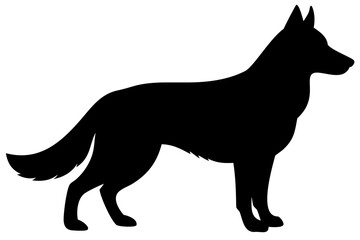 Long Haired German Shepherd Dog Silhouette canine animal