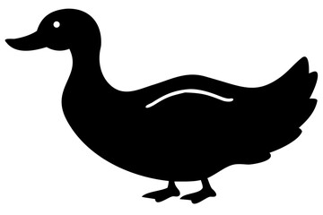 Fototapeta premium Pekin duck silhouette on white background bird animal