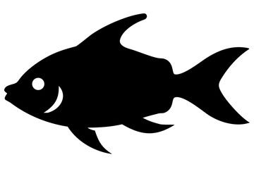 Silhouette of a Tetra Fish with Transparent Background
