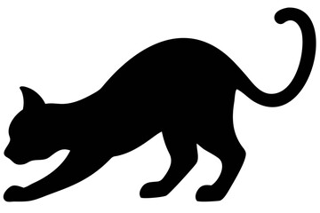Sneaky Cat Hunting Pose Silhouette feline animal