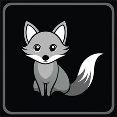 Obraz premium A cartoon of a fox with a white background