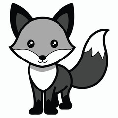 Obraz premium A cartoon of a fox with a white background