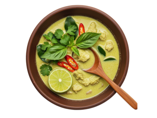 Thai green curry with chicken and herbs
