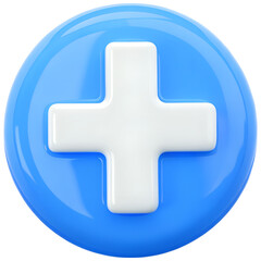 Obraz premium Plus sign cross symbol 3d illustration on transparent background