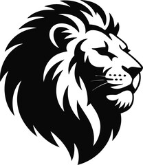 Obraz premium Majestic lion head profile mane black