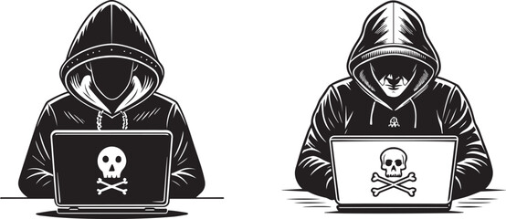 hacker icon with laptop