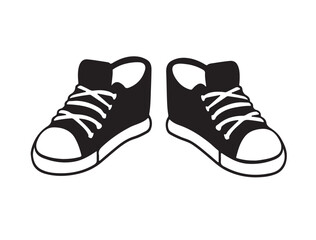 shoes  in silhouette on white backgrond