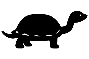 Tortoise Silhouette on White Background turtle reptile