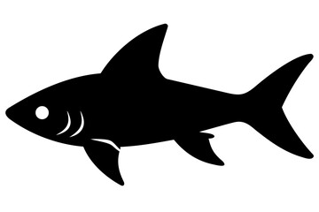 Swordtail Fish Silhouette on White Background aquatic