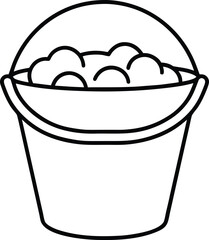 bucket of seashells line art