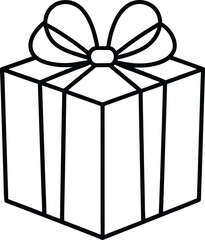 christmas gift box line art