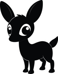 Deer stencil depicts elegant wildlife in black outline