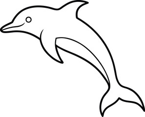 dolphin jumping line art