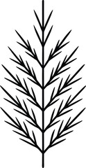 fir tree branch line art