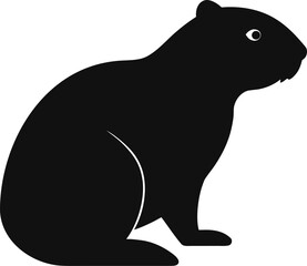 Black silhouette beaver illustration vector a black