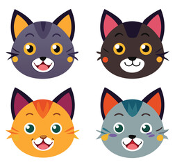 Cute funny Face Mood Icons – Kawaii Style Rabbit Expressions

