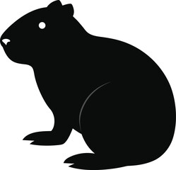 Black silhouette beaver illustration vector a black