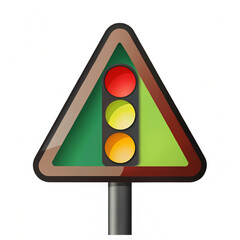 Warning sign indicating traffic light ahead in a road environment during daytime Traffic light icons Vector illustration isolated on white background
