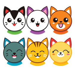 Funny Dog Face Mood Icons – Kawaii Style Pet Emotions Set

