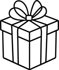 wrapped present box line art