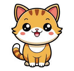 A set of funny cartoon cat characters with cute faces and expressive designs, perfect for pet-themed illustration and art
