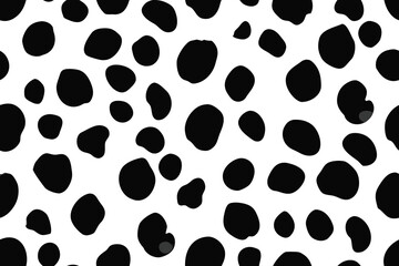 Black and white dalmation spot pattern a classic abstract seamless texture design suitable for backgrounds and various design applications