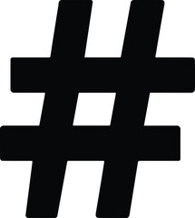 Fototapeta premium Hash icon vector black silhouette print design