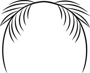 palm leaf frame line art