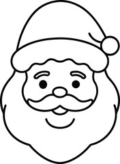 santa claus face line art