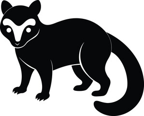 Marten silhouette in black and white stunning vector
