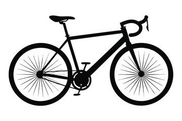 Fototapeta premium Stylized Silhouette of a Road Bicycle with Curved Handlebars and Thin Spokes