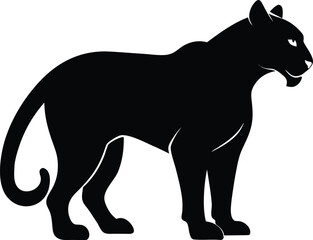 Minimal cheetah vector silhouette solid black color