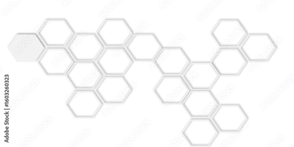 Aufkleber  white honeycomb pattern with soft edges and subtle gray lines  white hexagonal tiles creating a modern geometric pattern white background surface.