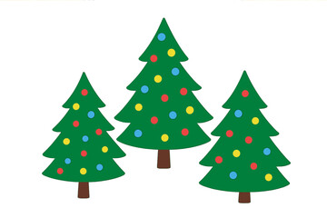 Obraz premium Vector illustration of Christmas trees in a children's drawing style