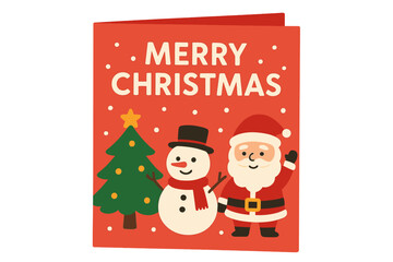 Tarjeta/poster de felices fiestas navide&ntilde;as con s&iacute;mbolos festivos sobre fondo rojo