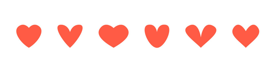 Heart icon. Love sign. Isolated heart vector set. Romantic valentine day sign. Isolated heart icon set.