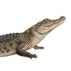 Obraz premium A detailed illustration of a crocodile with textured skin and sharp teeth. The animal is positioned against a black background, showcasing its features clearly.
