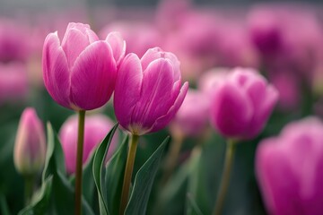 Fototapeta premium pink flowers blossoming in the field