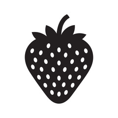 vector illustration of a strawberry fruit icon silhouette