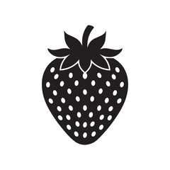 vector illustration of a strawberry fruit icon silhouette