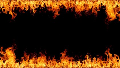 Abstract fire border on black
