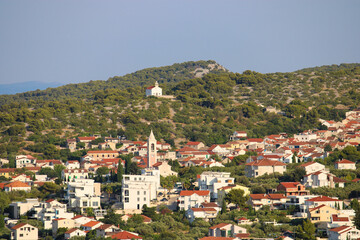 croatian valley from viewpoint veli vrh, Murter, Croatia