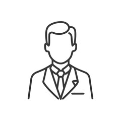 Obraz premium Sleek Outline Icon of a Faceless Professional Man in a Business Suit